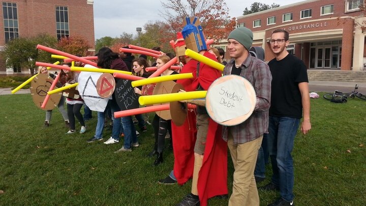 Live Reenactment of war with pool noodles