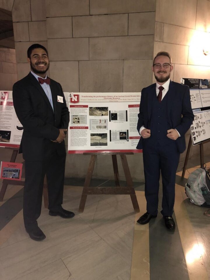 Students presenting research